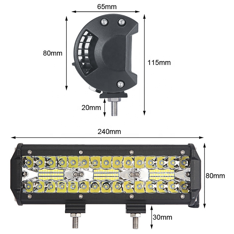 Car Led Working Light 120w Auto Led Light Bar Spot Flood Combo Beam Auto Led Bar Light For Car Truck Offroad Led Work Lamp Bar