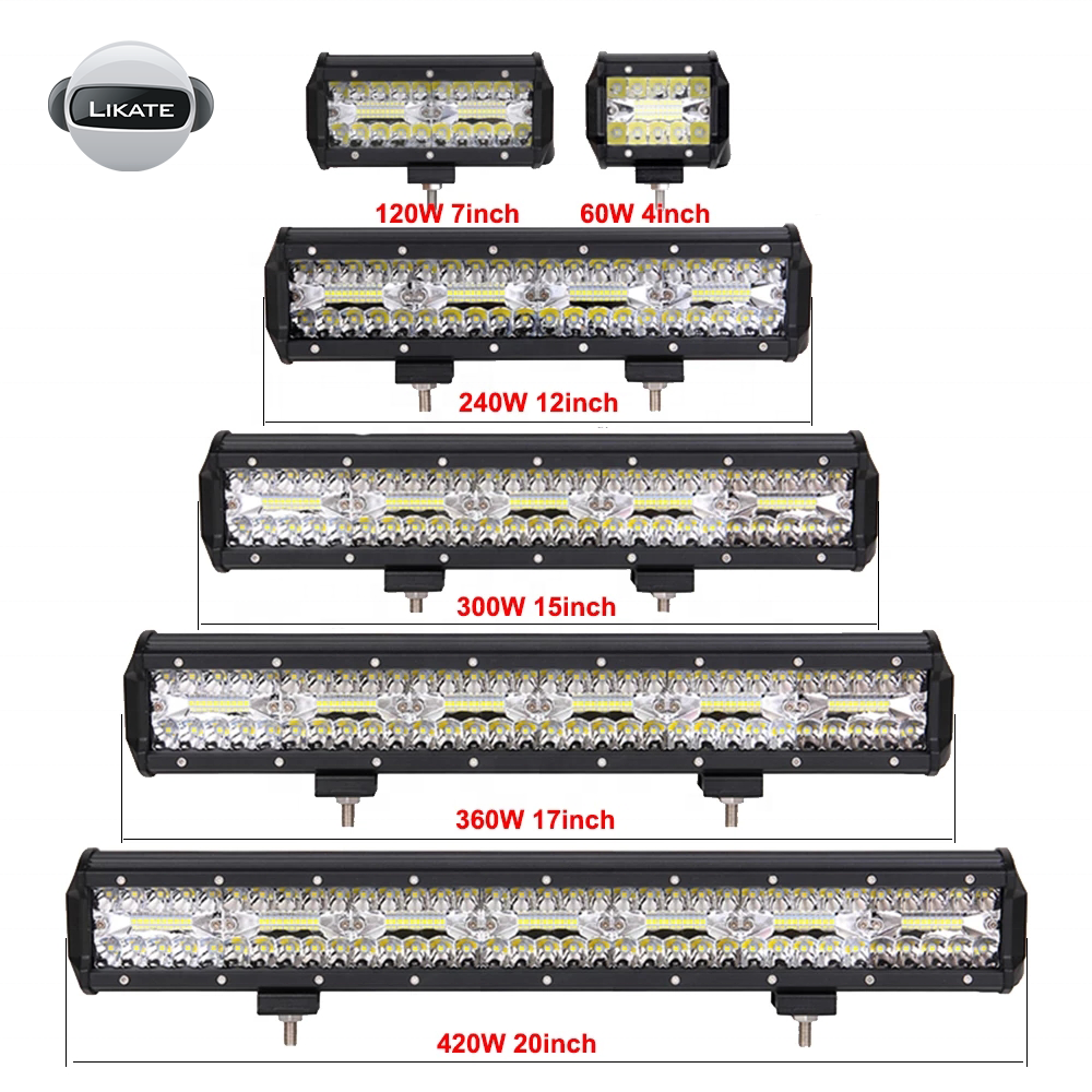 Car Led Working Light 120w Auto Led Light Bar Spot Flood Combo Beam Auto Led Bar Light For Car Truck Offroad Led Work Lamp Bar