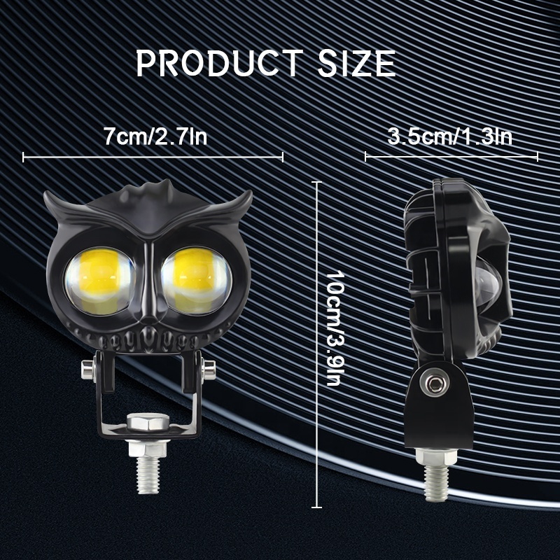 Owl Design Dual Color Led Motorcycle Fog Light Head Light Headlight Led Auxiliary Spot Led Lights For Motorcycle