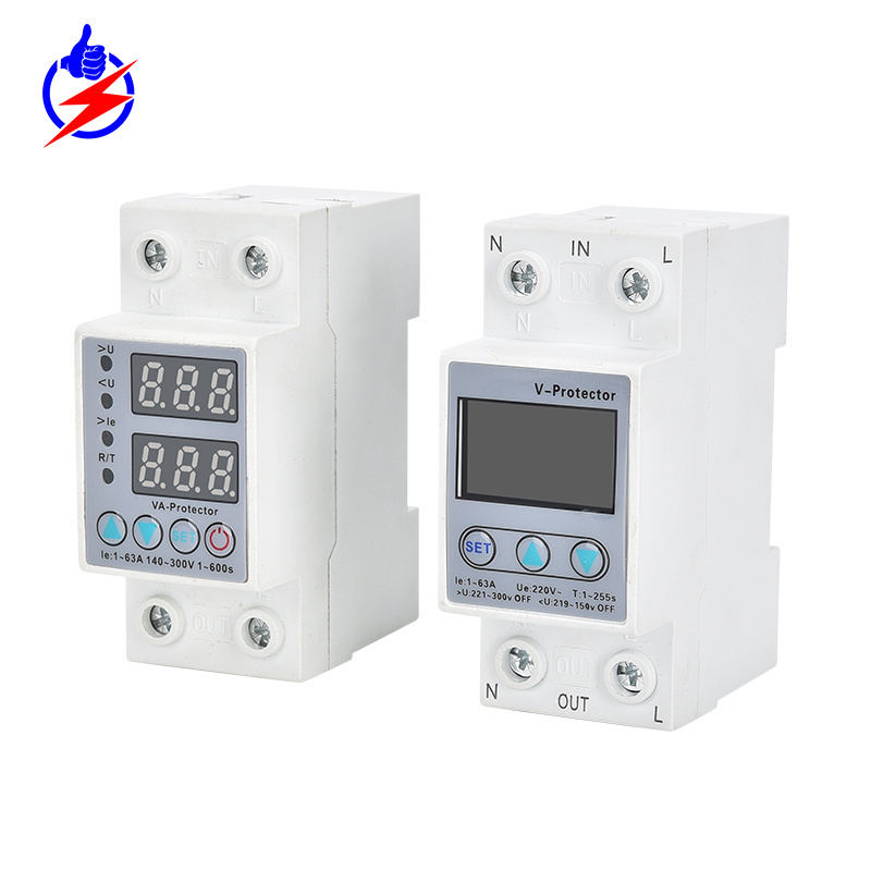 63A 230V Voltage Protector Overvoltage Undervoltage Electric Relay Protection Digital Voltage Protector