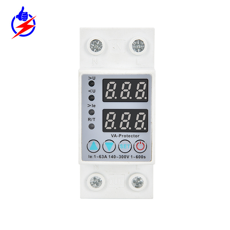 63A 230V Voltage Protector Overvoltage Undervoltage Electric Relay Protection Digital Voltage Protector