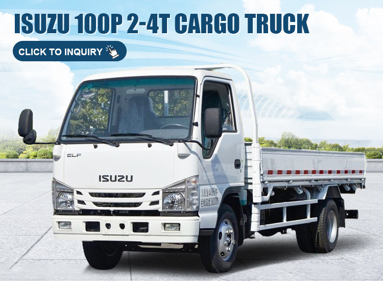 ISUZU 100P 2-4T 4x2 Light Cargo Mini Cargo Truck Price Camera Euro 3 Trucks Fuso Mt96 Roller Eicher Izuzu Truck Dump Manual Left