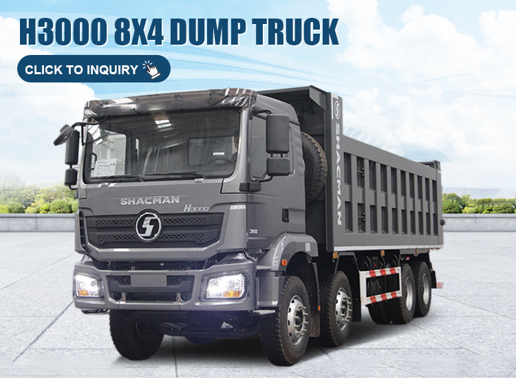 SHACMAN H3000 12 Wheel Dump Truck Heavy Duty 8x4 10m Capacity Tipper Truck Manual Diesel Left Steering Construction Rear Camera