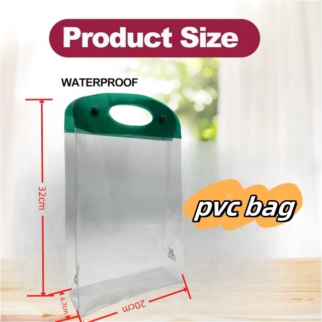 Wholesale printed recyclable clear transparent vinyl pvc bags cosmetic packaging clear bags