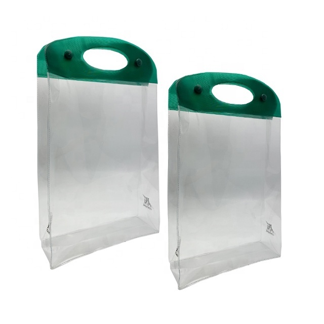 Wholesale printed recyclable clear transparent vinyl pvc bags cosmetic packaging clear bags