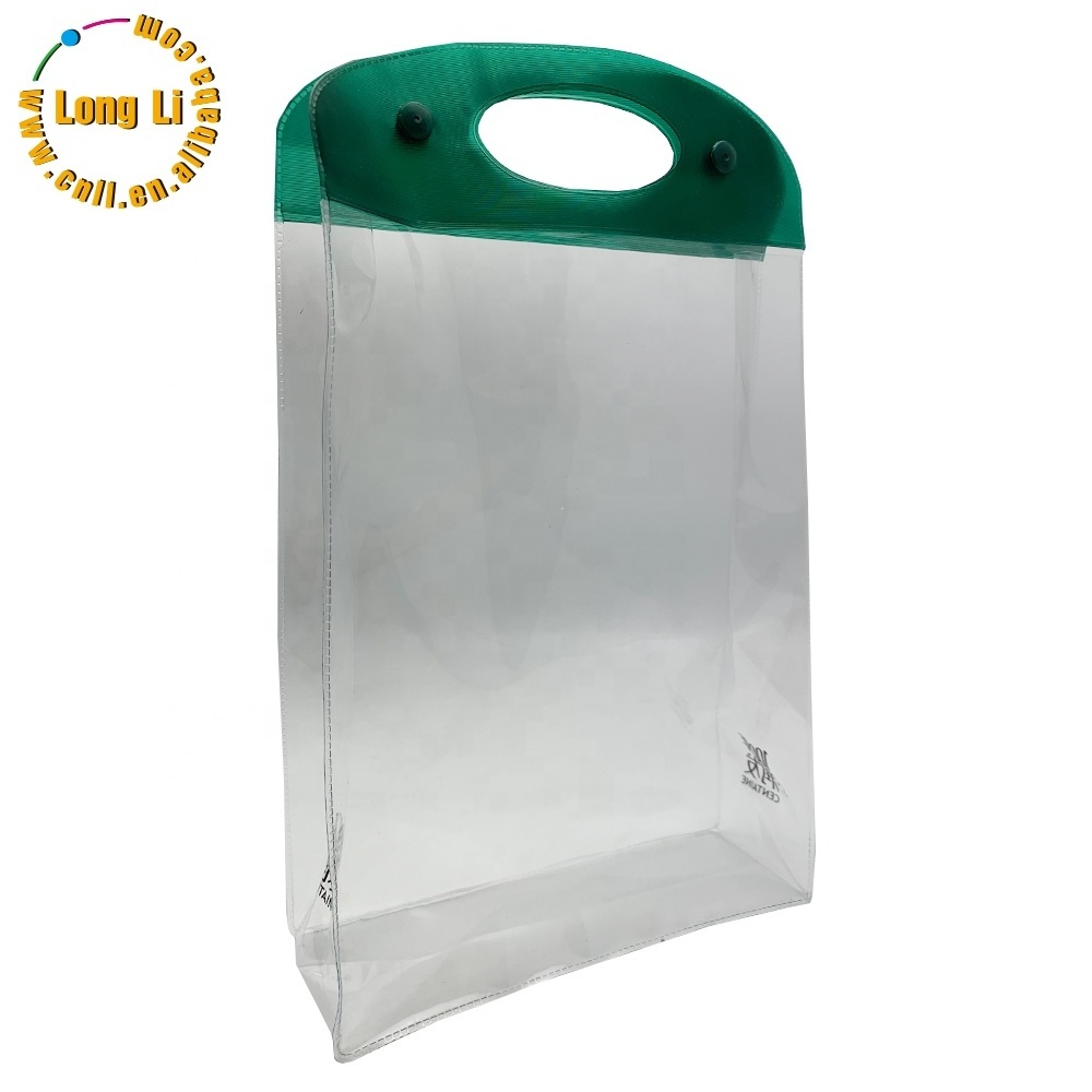 Wholesale printed recyclable clear transparent vinyl pvc bags cosmetic packaging clear bags