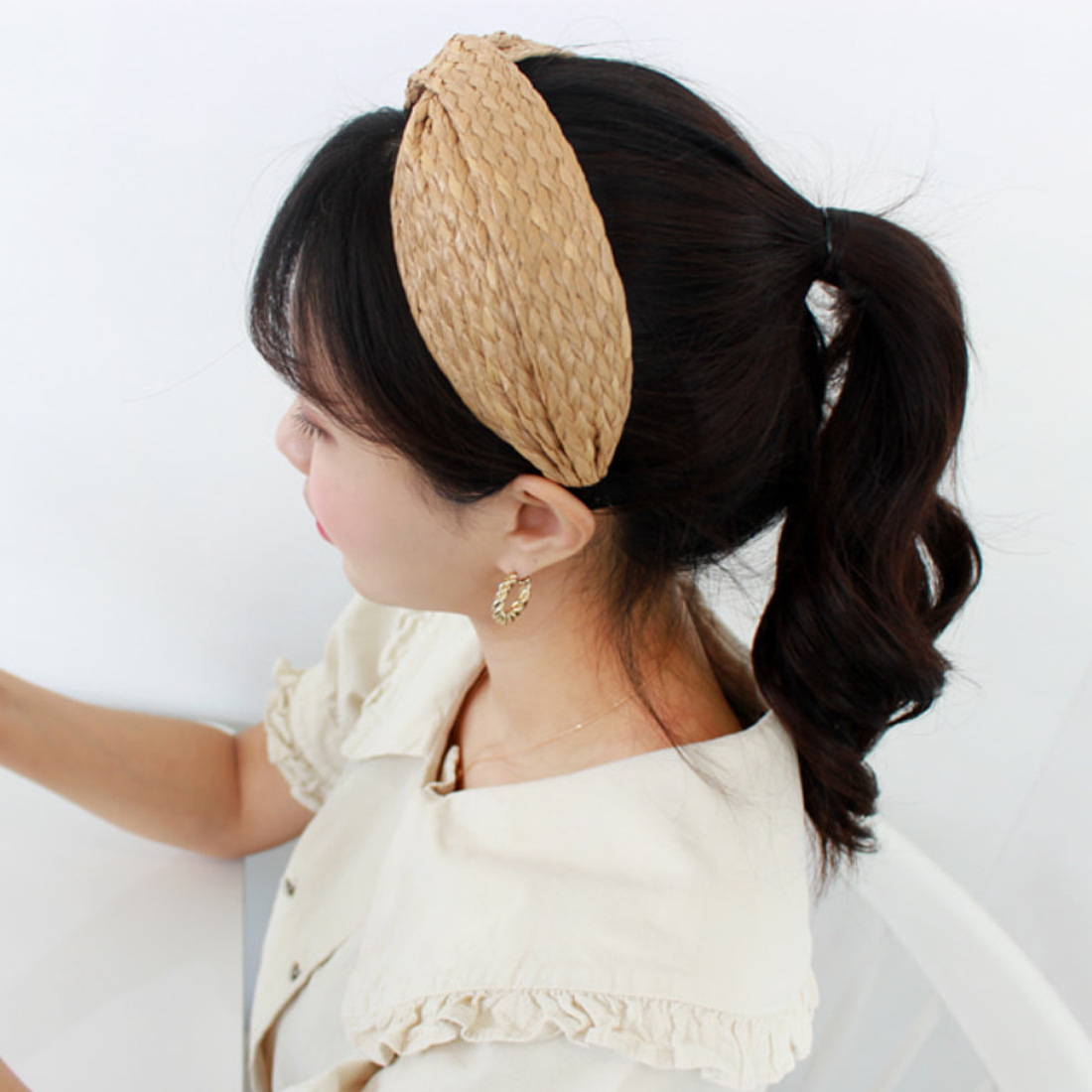 Boho Hand Made Wood Rattan Knot Headbands Headwear Hand Woven Bamboo Rattan Knotted Hair Hoops For Girls