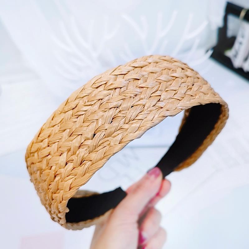 Boho Hand Made Wood Rattan Knot Headbands Headwear Hand Woven Bamboo Rattan Knotted Hair Hoops For Girls