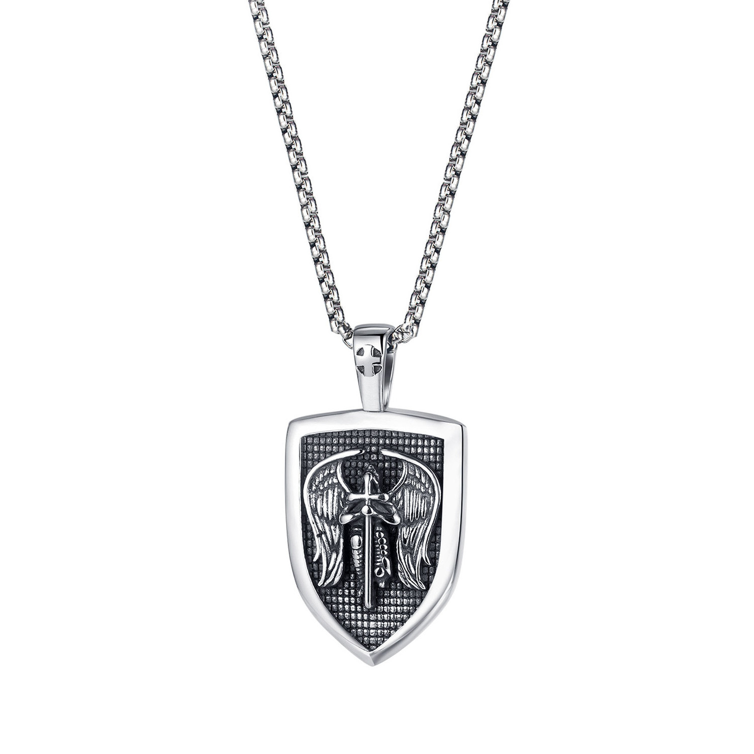 Archangel Protect Angel Guardian Saint Michael Amulet Shield Protection Jewelry St Michael Necklace for Men Women