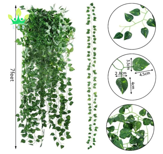 Vines for Hanging Decor Artificial Greenery Garland  Leaf Vines Hanging Plants Greenery Wall Backdrop for Wedding Decoration