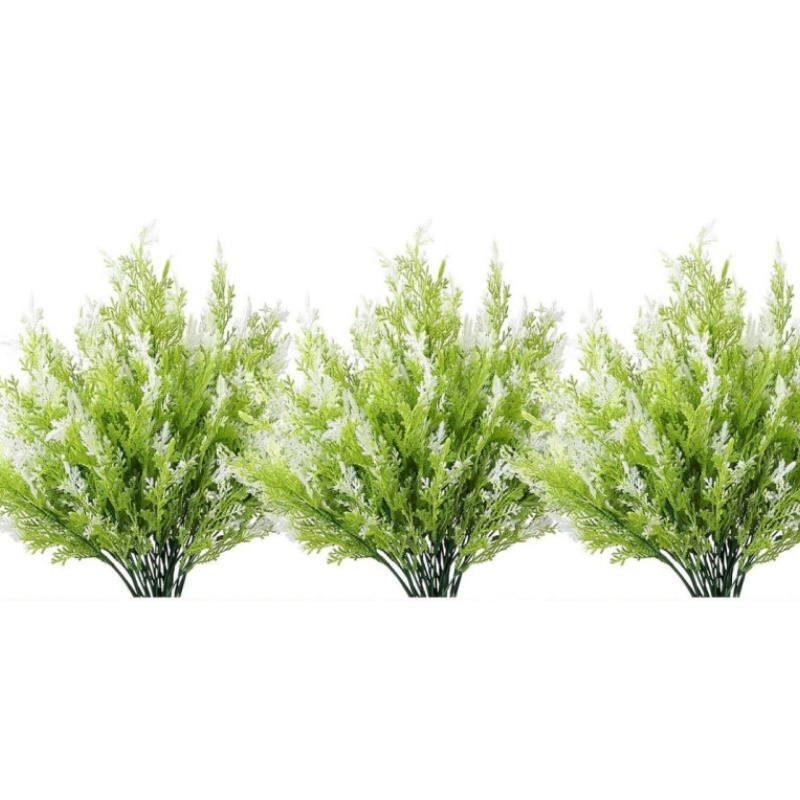 Artificial Pine Needles Stems Faux Plastic Christmas Greenery Plants Cedar Picks Tree Arrangement for Garden Wreath Decoration