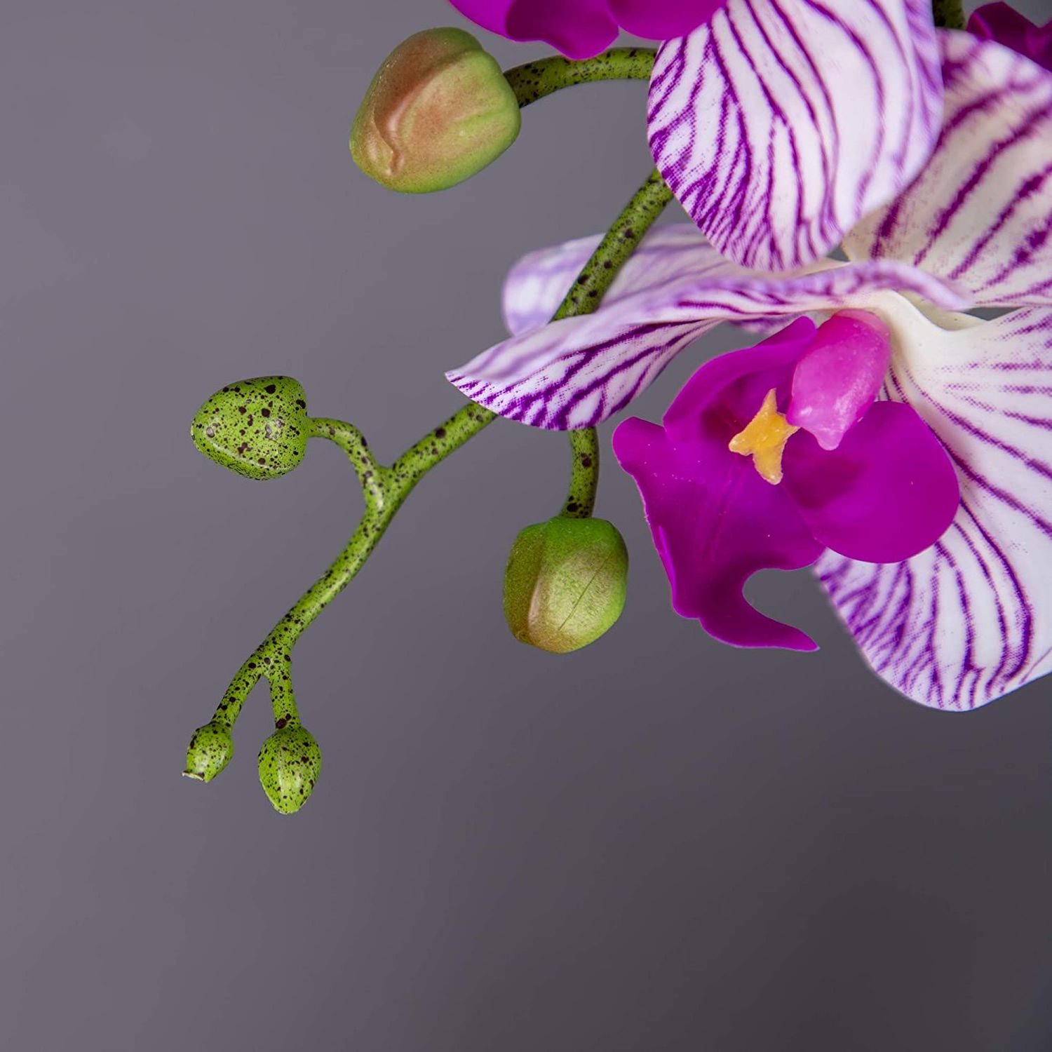 Orchid Stems Artificial Flowers Real Touch Latex Faux Phalaenopsis Branches 9 Large Blooms 38 Inches 2pcs White