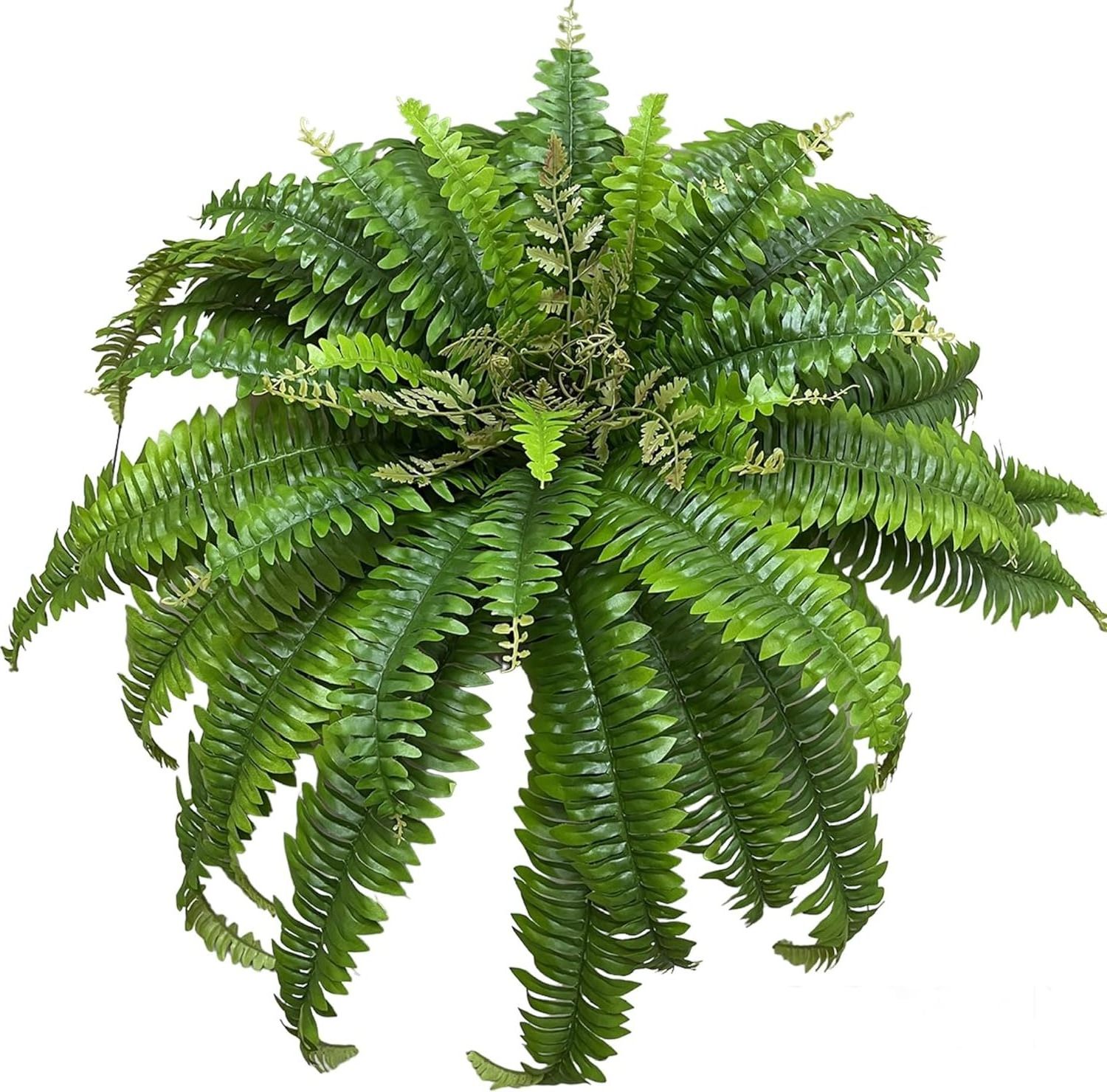 Boston Ferns Faux Hanging Plant Artificial Persian Rattan Outdoor UV Resistant Plastic Plants for Wall Garden Decor