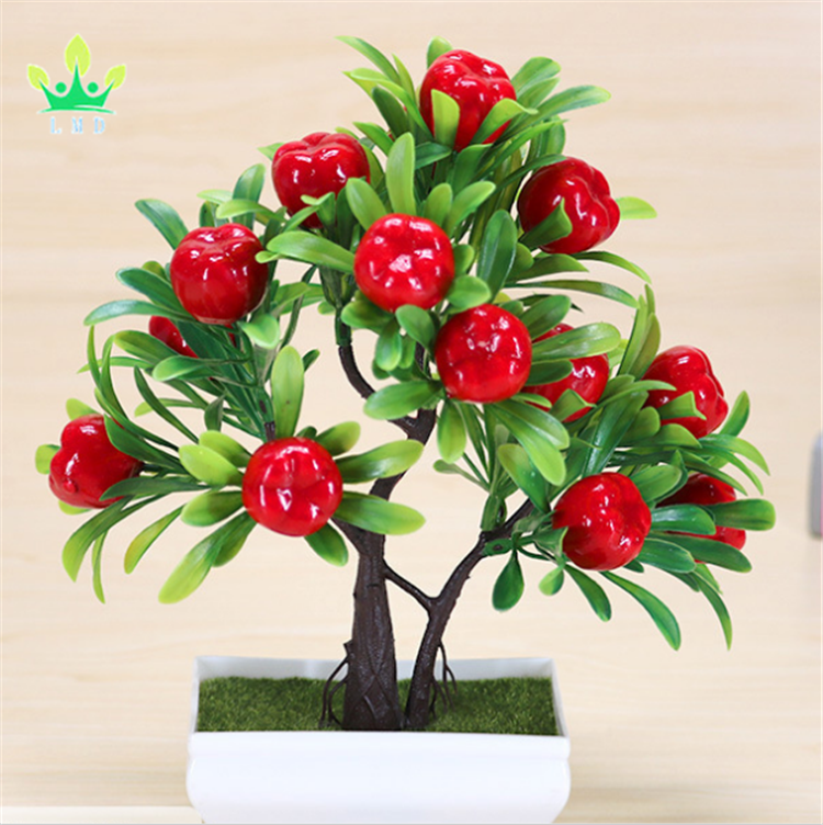 Artificial Plants Bonsai Mandarin Orange Fruit Tree Potted for Home Wedding Room Decoration Flower Hotel Party Decor Fake Potted