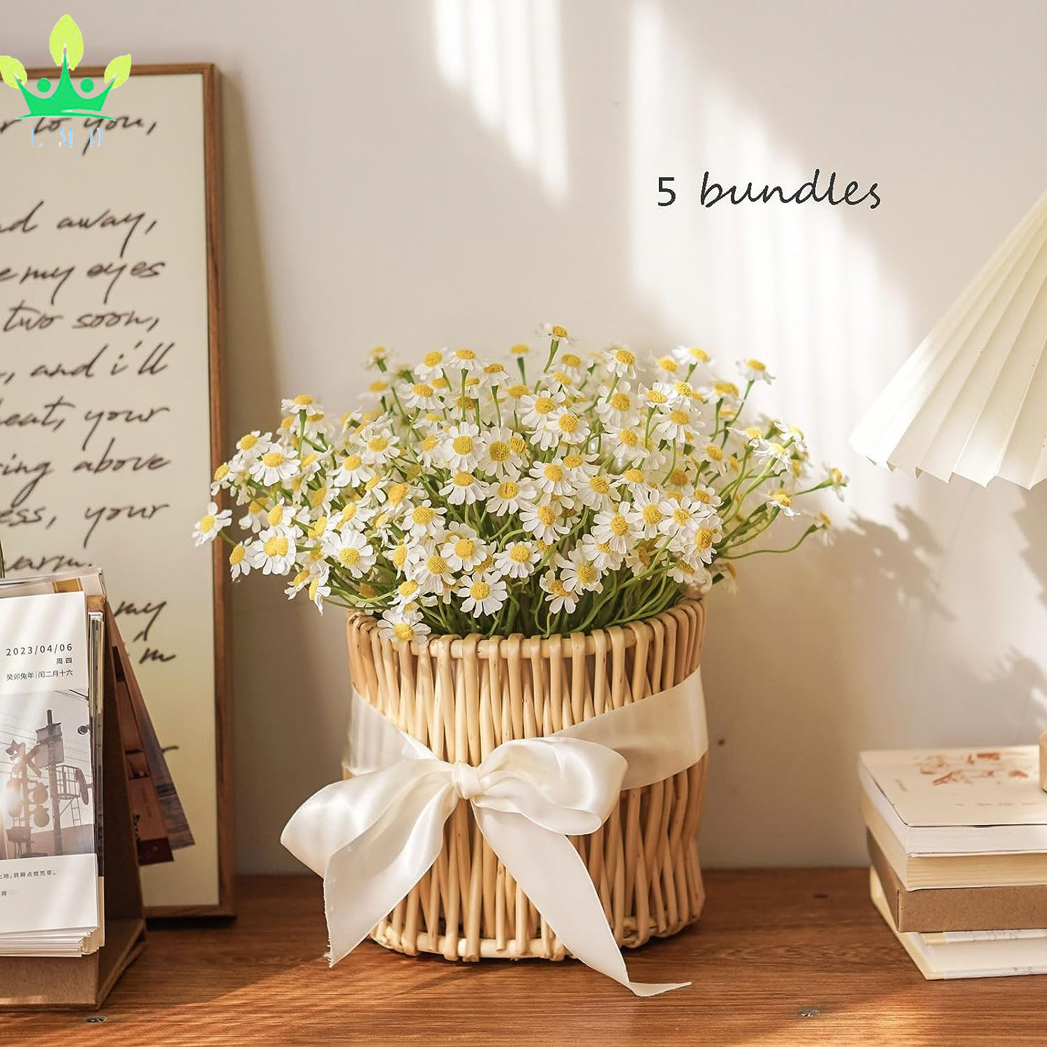 Artificial Small White Daisy Flowers Daisies Spring Wild Flower for Party Home Wedding Office Table Decor not include vase