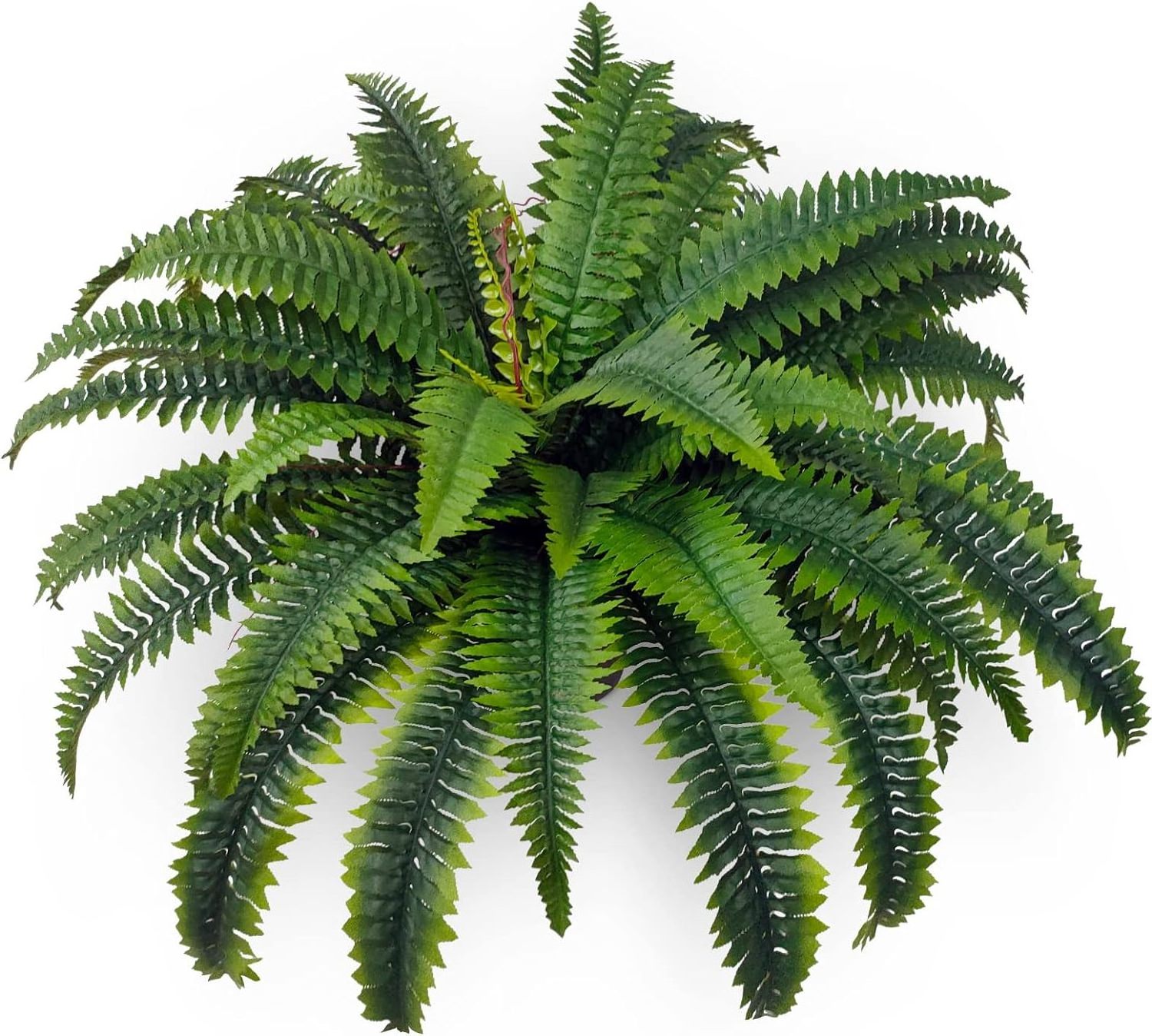 Boston Ferns Faux Hanging Plant Artificial Persian Rattan Outdoor UV Resistant Plastic Plants for Wall Garden Decor