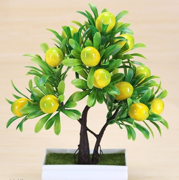 Artificial bonsai potted living room decoration dining table decoration home creative mini tree rich fruit orange decoration