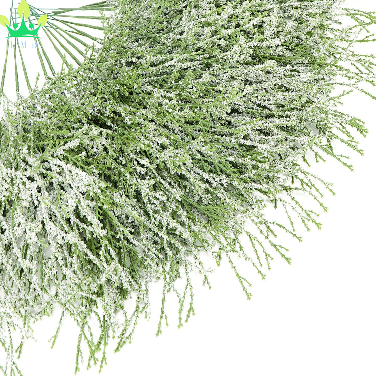 Artificial Frosted Pine Needles Branches Snowy Faux Cedar Stems Christmas Tree Picks Sprays for Garland Wreath DIY Craft Holiday