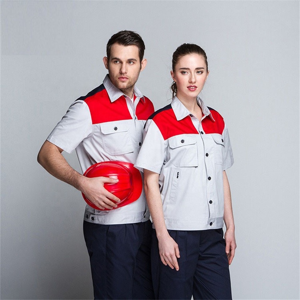 Wholesale Work Safety Short-Sleeved Overalls Suit Work Clothes Repair Summer Workers Uniforms with pants for men