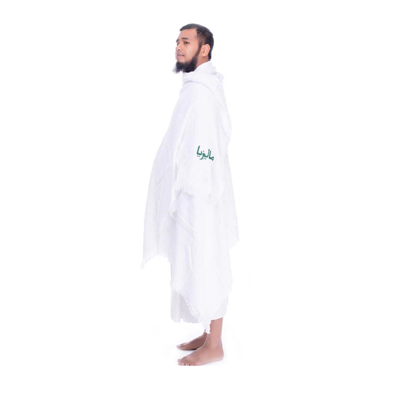 Wholesale High Quality 100% Polyester Jacquard Muslim Haji Ihram Towel Spot Pilgrimage Towel White Ihram Hajj and Umrah Towel