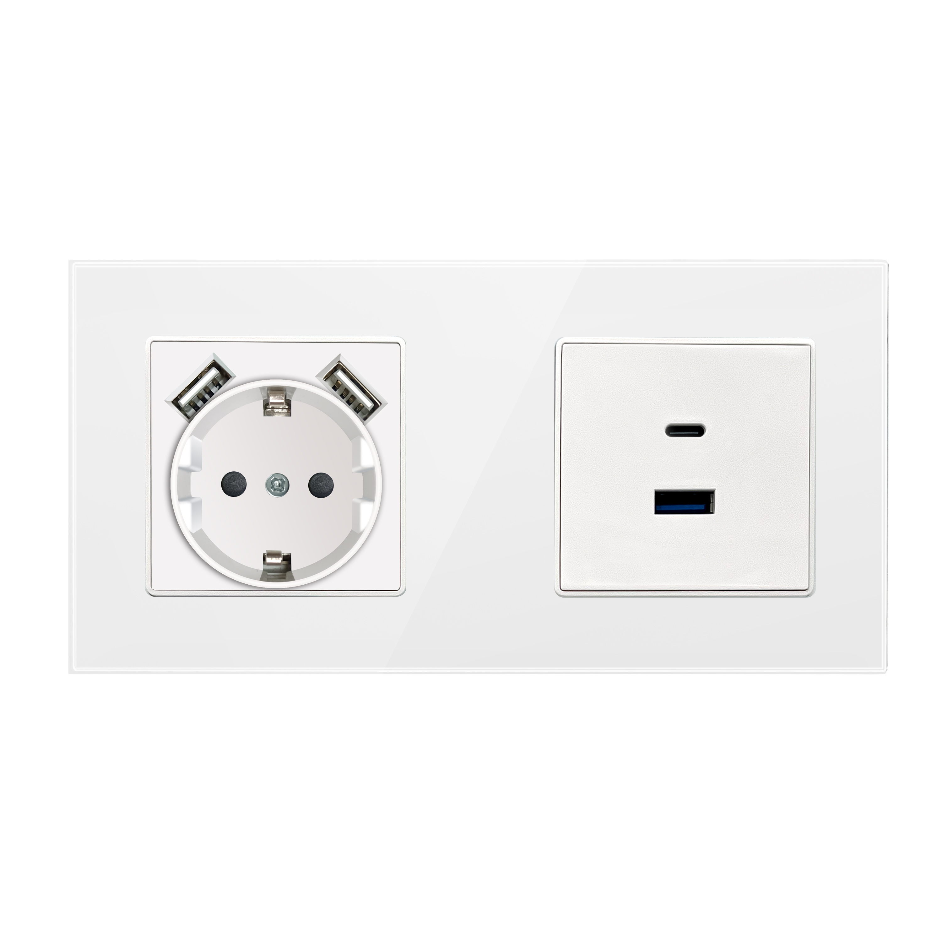 Gan Us 3 Year 3pin UK Standard Universal Electrical Wall Switch Socket Wifi Two Way Smart Switch with Light 13A 250V White 200g