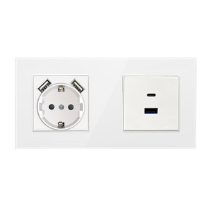 Gan Us 3 Year 3pin UK Standard Universal Electrical Wall Switch Socket Wifi Two Way Smart Switch with Light 13A 250V White 200g