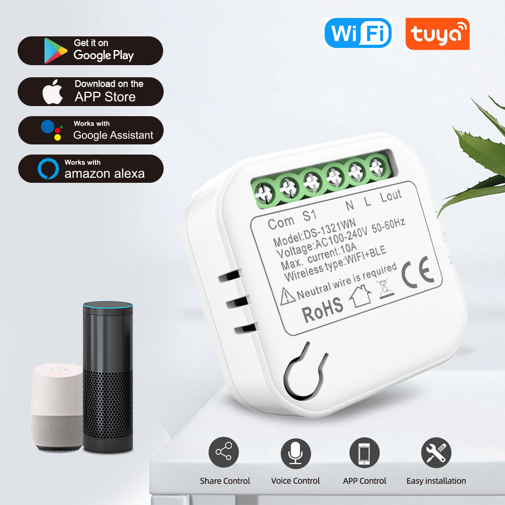 Tuya Wifi Mini Inteligente Smart Switch for Home Tuya Smart Life App remote control