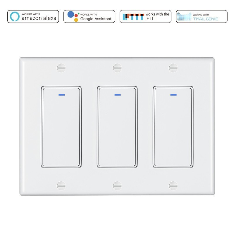 US Standard Wifi 1/2/3/4 Gang Physical Push Button Switch Home Tuya Smart Wifi Switch 600W Smart Touch Panel 10 Inch Zigbee 10A