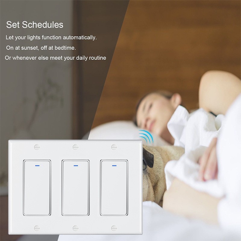 US Standard Wifi 1/2/3/4 Gang Physical Push Button Switch Home Tuya Smart Wifi Switch 600W Smart Touch Panel 10 Inch Zigbee 10A