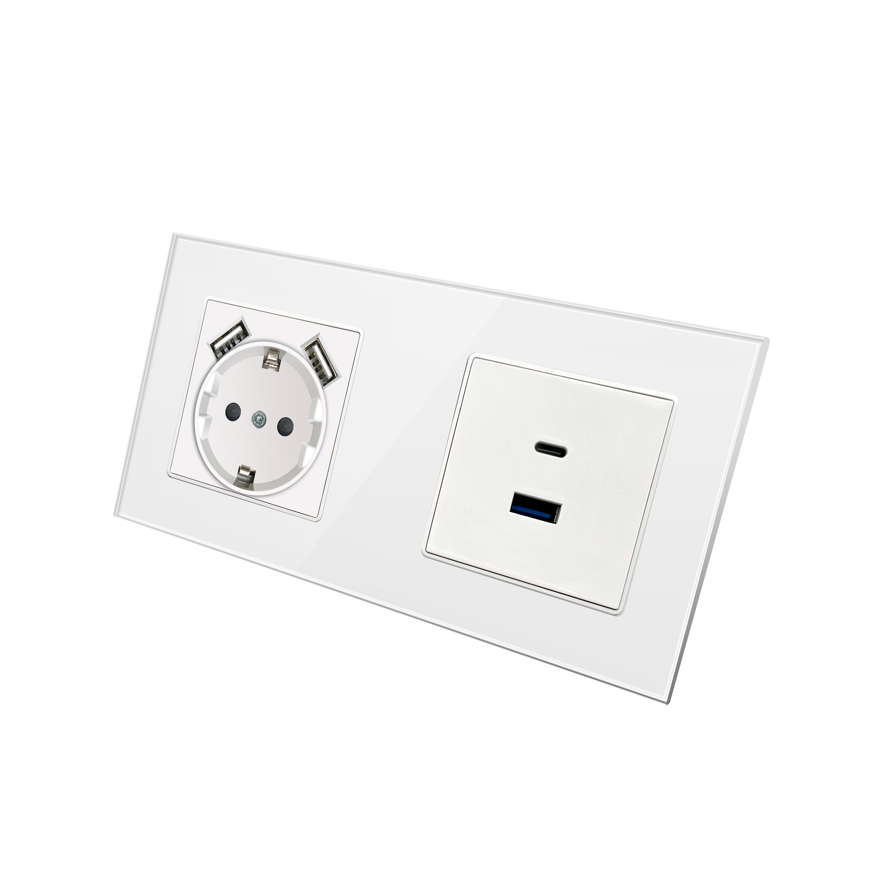 Gan Us 3 Year 3pin UK Standard Universal Electrical Wall Switch Socket Wifi Two Way Smart Switch with Light 13A 250V White 200g