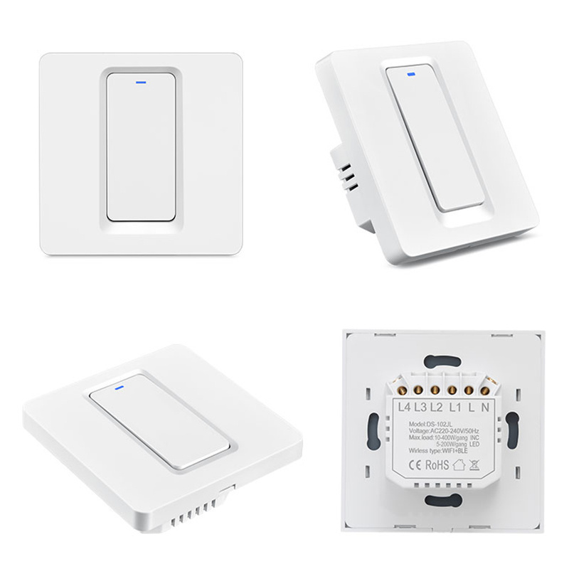 EU UK 1/2/3 gang white Plastic panel smart  tuya wifi switch physical button Alexa smart wall Light Switch works with google