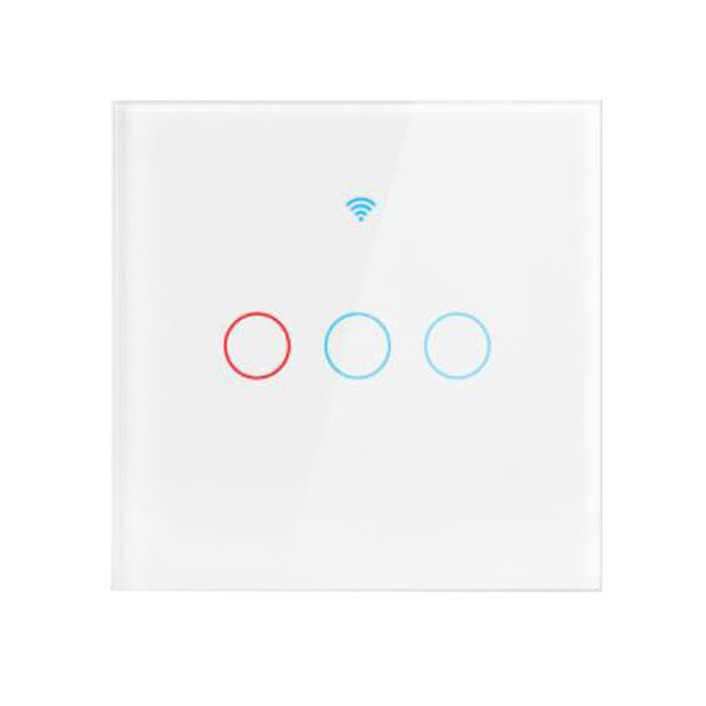 3 Gang wall touch switch  WIFI+RF dual mode  smart wall switch with indicator light Tuya Smart