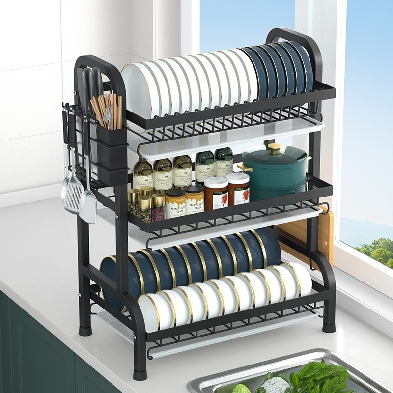 Stainless Steel Kitchen Storage Shelf Customized Draining Rack Metal Storage Holders KSS472