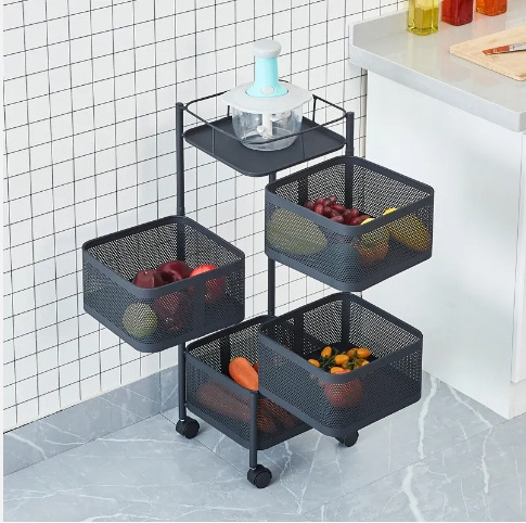 Laimao The kitchen rotate to receive floor multi-storey square household vegetable storage shelf