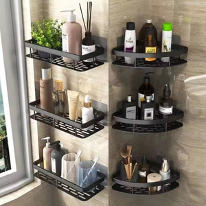 Laimao Bathroom Double Shelves Shower Caddy Bathroom Shelf No Drilling Traceless Adhesive Bathroom Storage Organizer Shampoo Hol