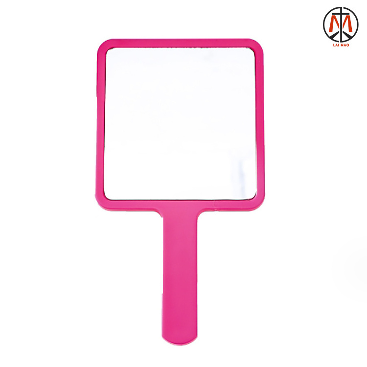 Handheld Wholesale single side clear decorative  hand held Portable portable makeupsquare mirror pocket makeup mirror