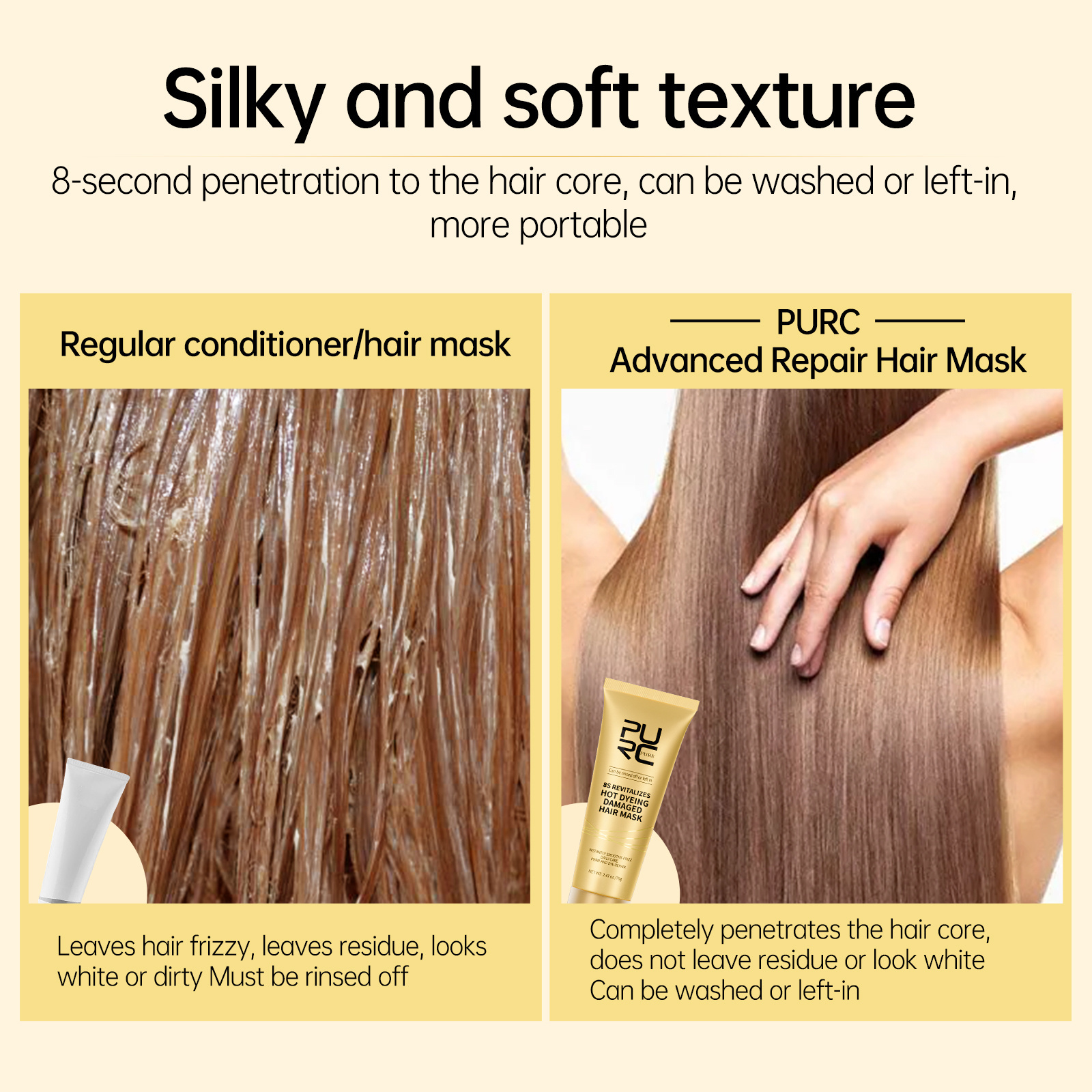 Keratin Collagen Hair Mask Professional Organic Deep Repair Silk Protein Hair Mask Revitalizes Hot Dyeing Damaged Hair Mask