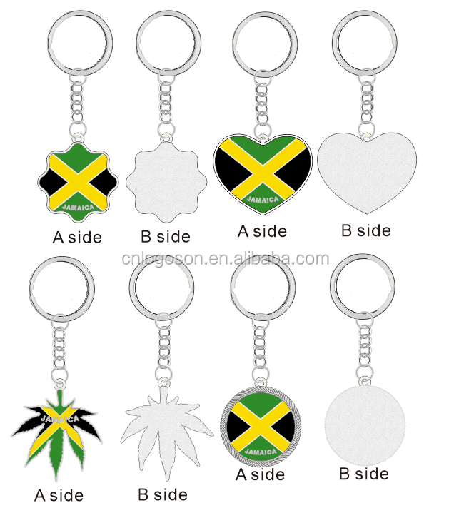 Jamaica Souvenir Sand Filled Keychain custom shape pendant keychain Jamaica Souvenir