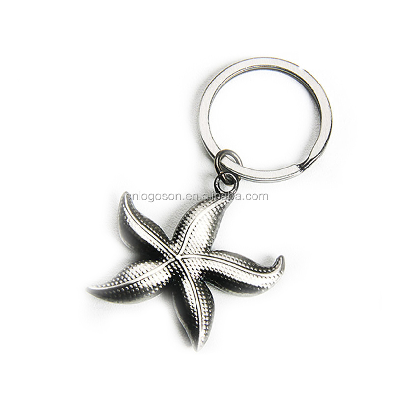 Vintage blank sublimation keychain custom starfish/coconut palm keyring/polyresin magnets Fiji tourist souvenirs