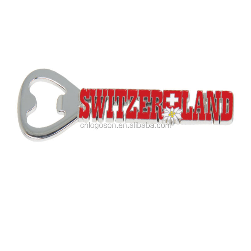 Swiss Bottle Opener Beer 3D Fridge Magnet Metal Enamel Switzerland Flag Magnet