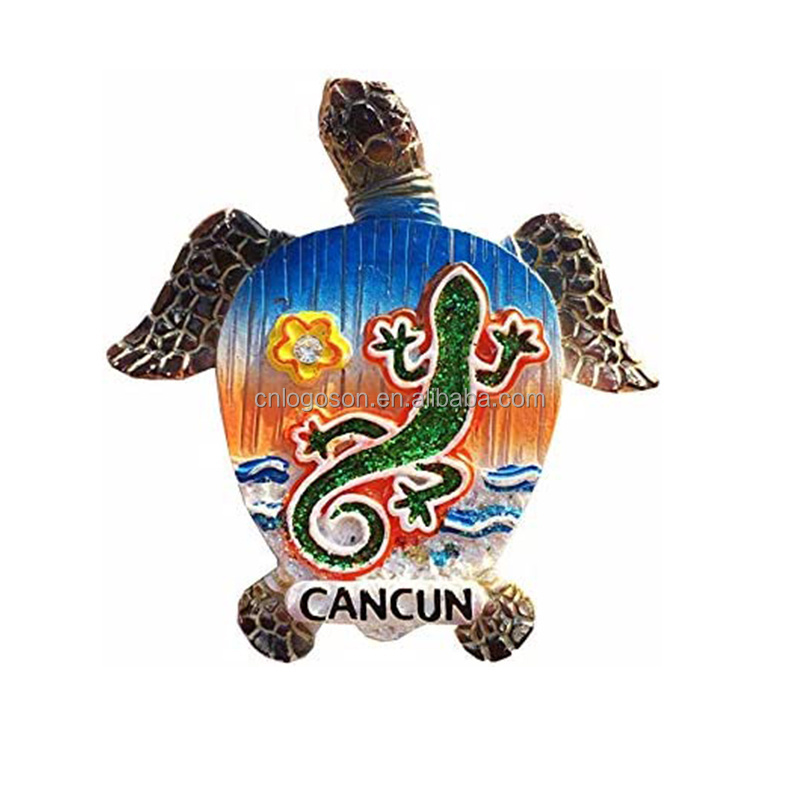 Fiji Cancun Mexico Souvenirs tropical island beach fridge magnet polyresin 3D sea turtle shape magnets