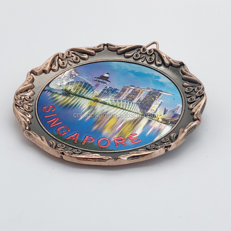 Custom Tourism Foil Fridge Magnet Hanging Plate Magnetic San Francisco Souvenir Decorative Wall Hanging Small Plates