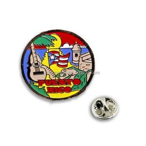 Custom Promotion Hard Enamel Pin Badge Puerto Rico Souvenir Gift Metal Logo Pin Wholesale