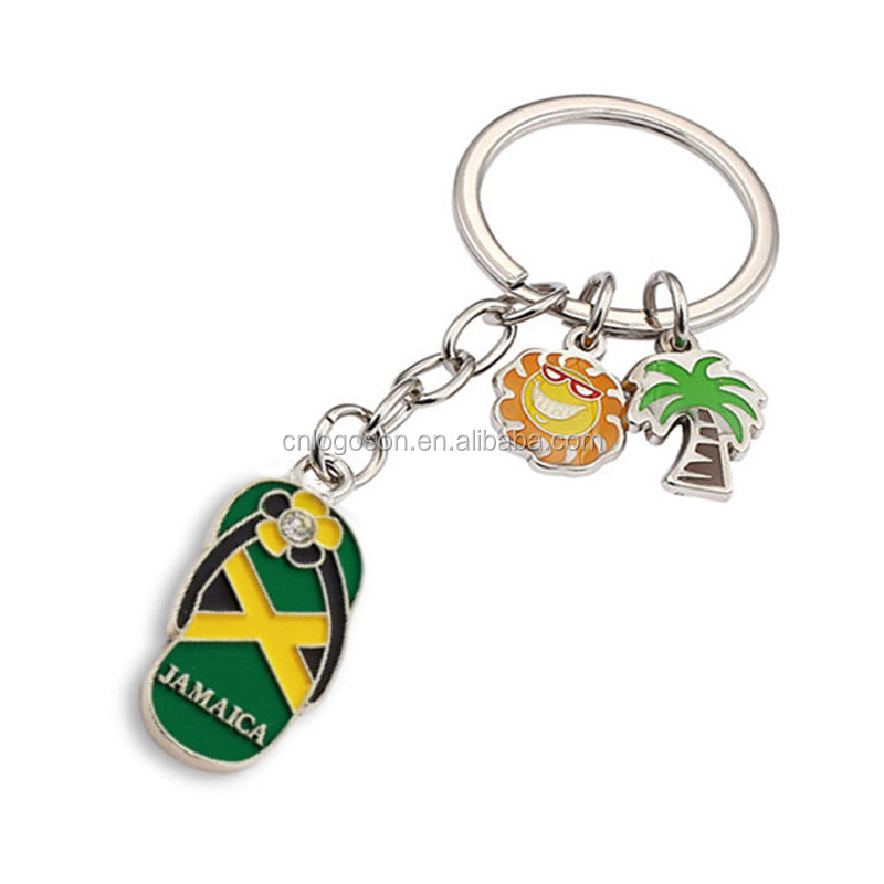 Jamaica Souvenir Sand Filled Keychain custom shape pendant keychain Jamaica Souvenir