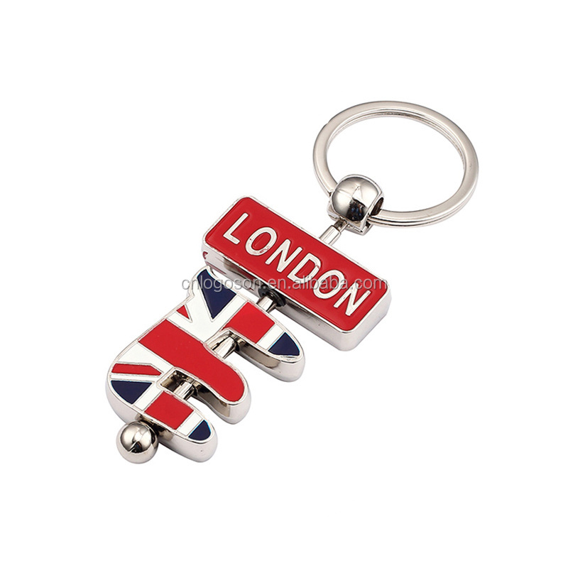 Custom Made London Portugal Bus Keychain Metal Enamel Bus Shape Key Rings