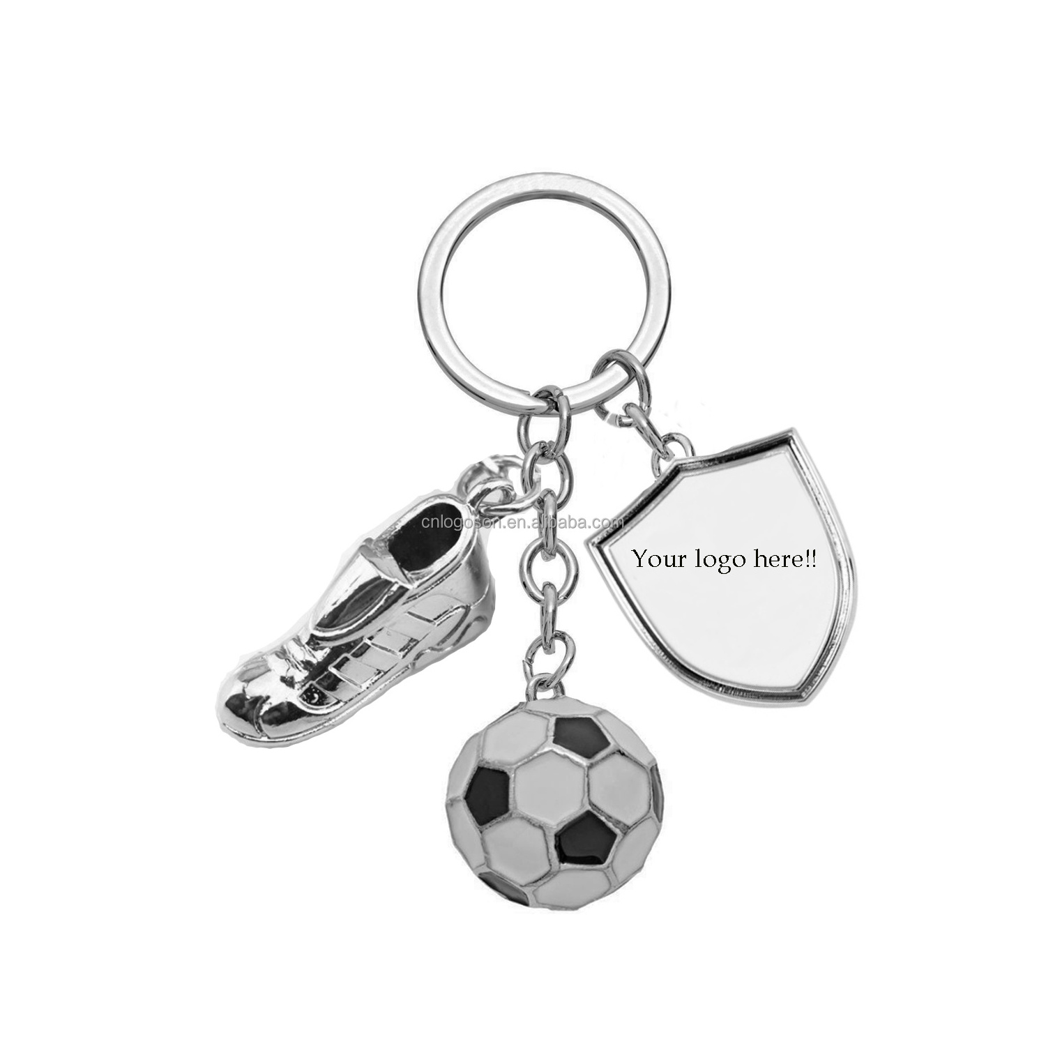 3D Metal France Germany Soccer Ball Keychain support Free Soccer Team Name Drops Metal Soccer Shield Keychains