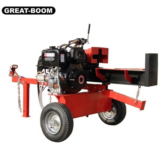 45ton high speed horizontal vertical wood cutting machine with diesel engine electric start firewood processor wood log splitter