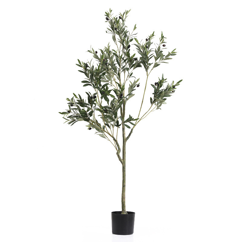 Customized Ornamental Plant Indoor Office Potted Plants Bonsai Plastic Tree Artificial Olive Tree