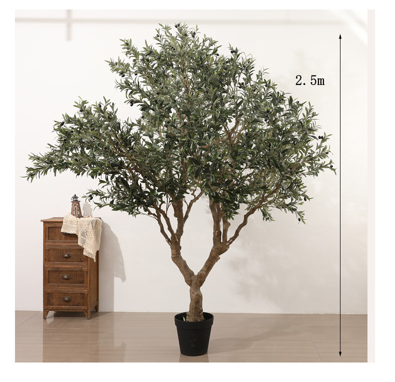 Customized Ornamental Plant Indoor Office Potted Plants Bonsai Plastic Tree Artificial Olive Tree