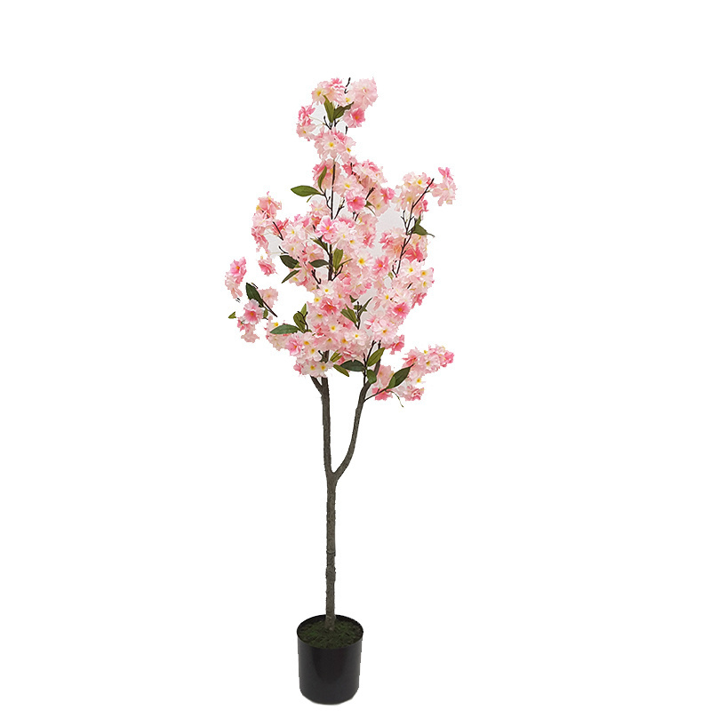 Decor Garden Supplies Cherry Blossom Tree Plant Artificial Tree Decorative Pink Rose Flower Artificial Bonsai Tree